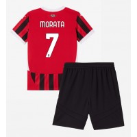 AC Milan Alvaro Morata #7 Hemmatröja Barn 2024-25 Kortärmad (+ Korta byxor)